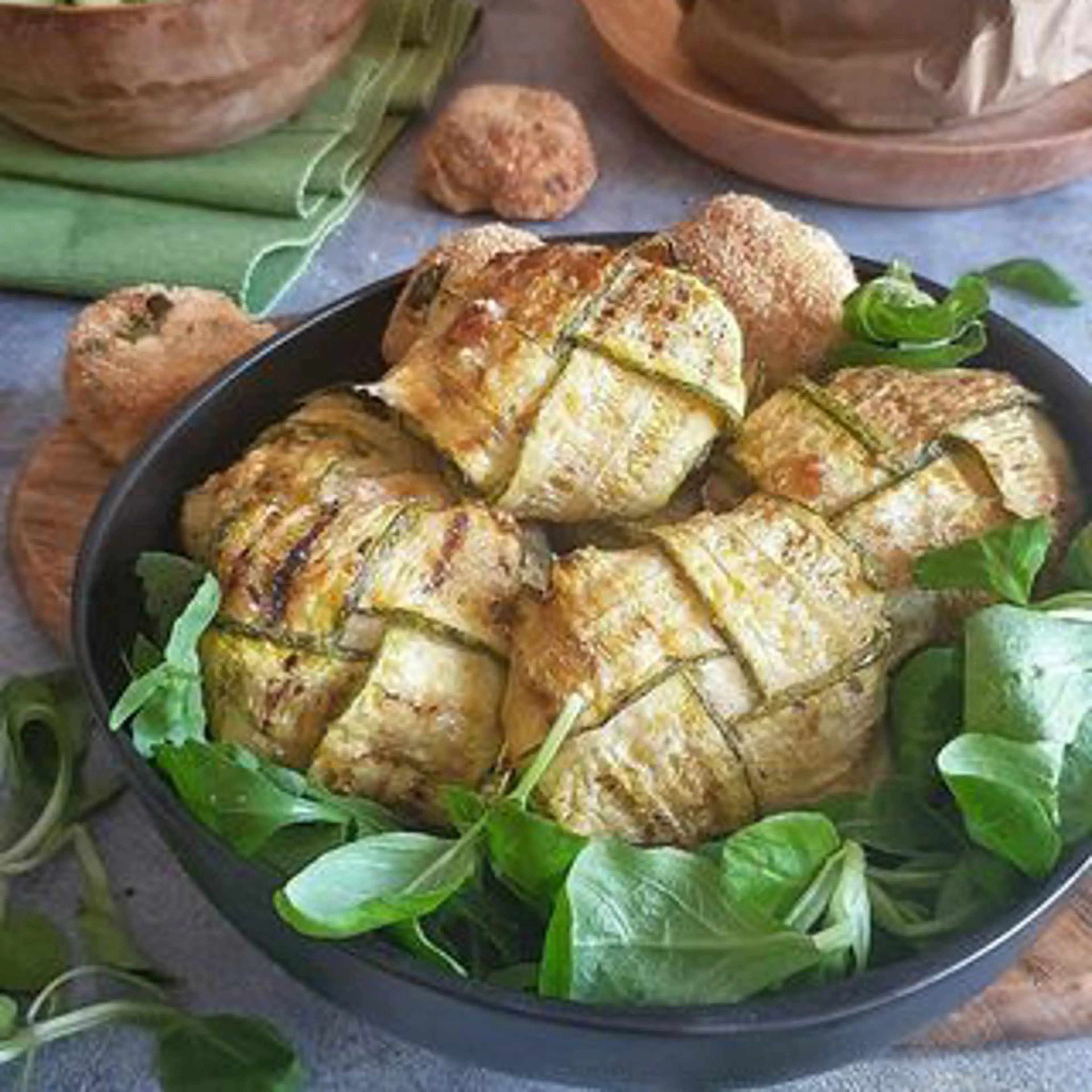 Gratinerade zucchinipaket