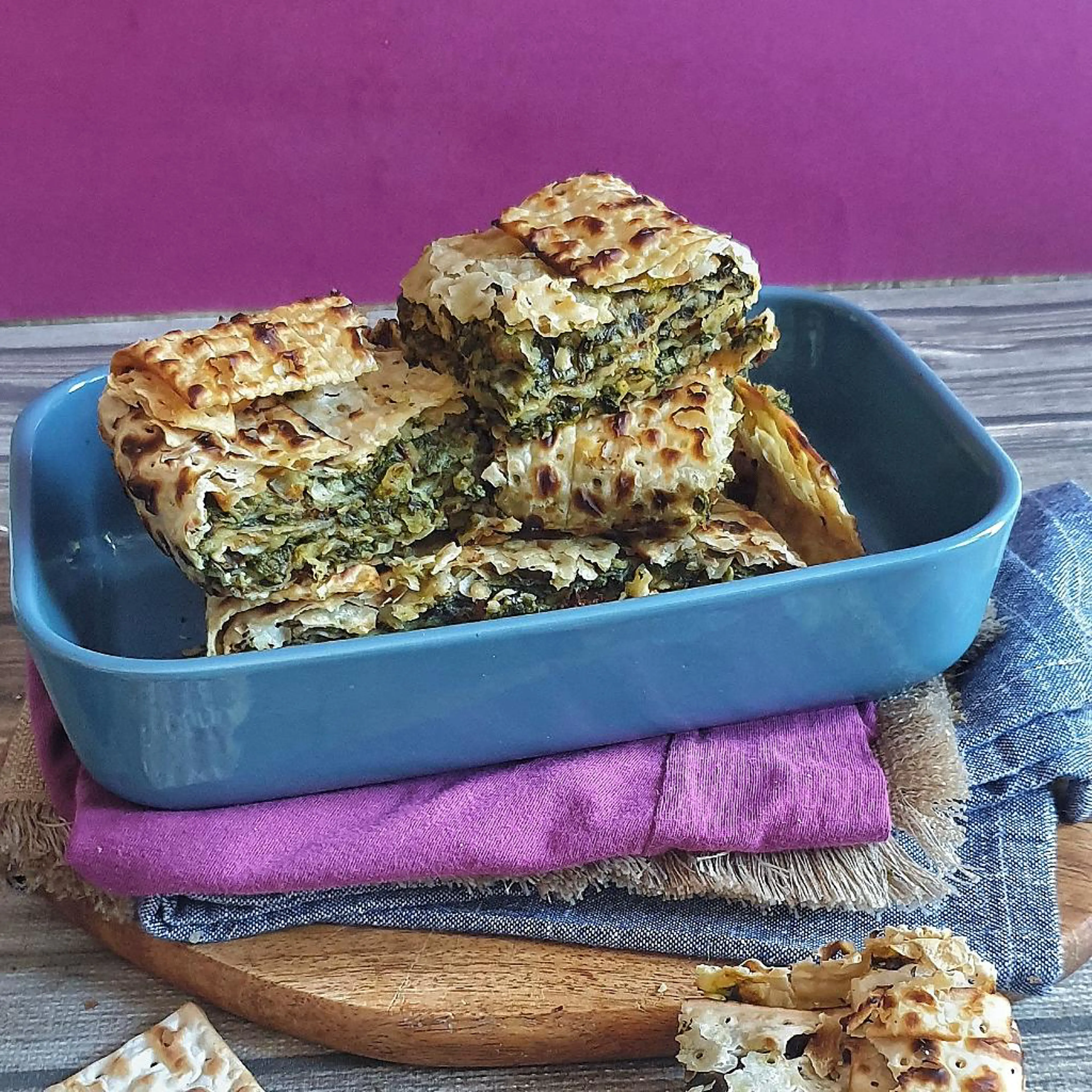 Chard and unleavened bread mille-feuille