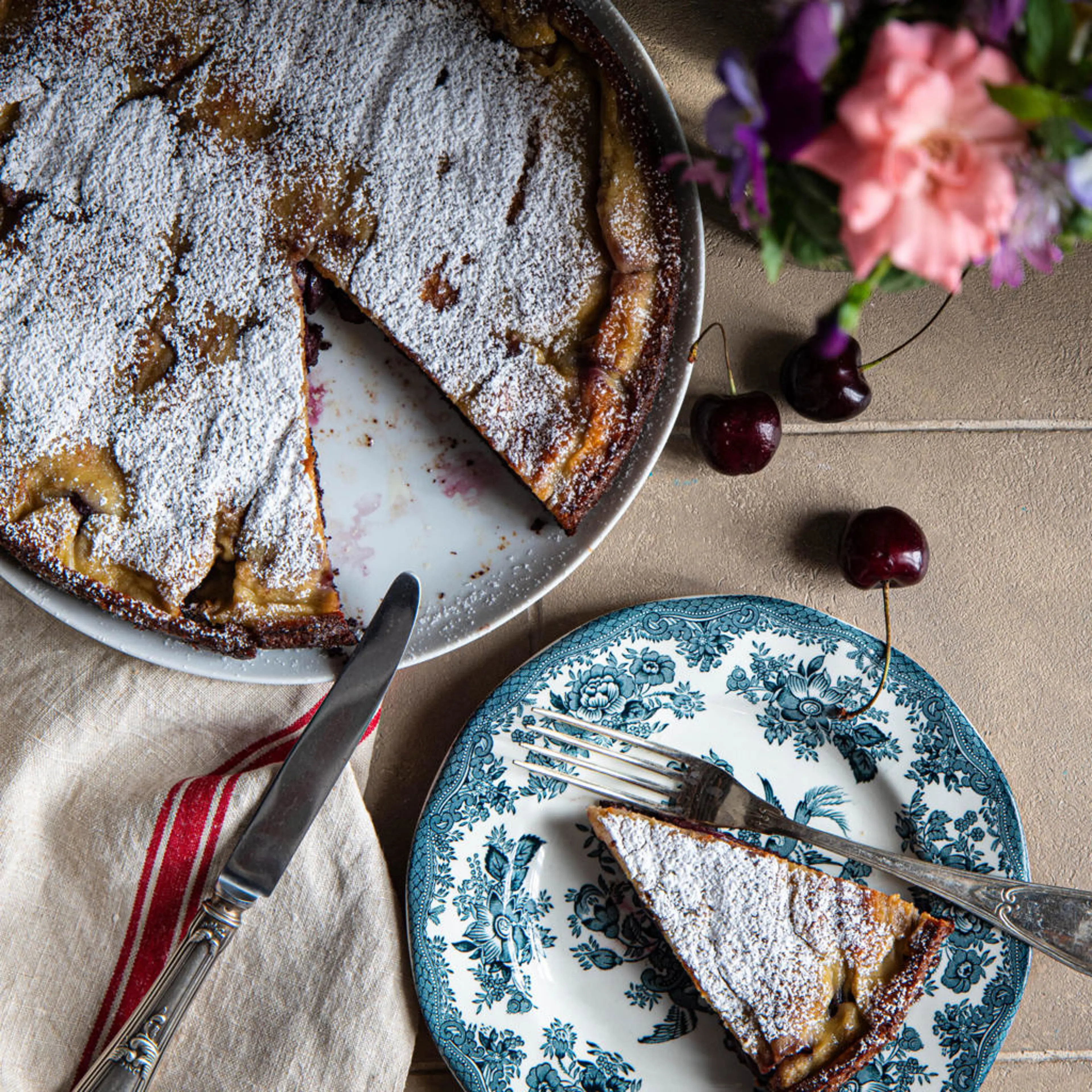Cherry and chocolate clafoutis