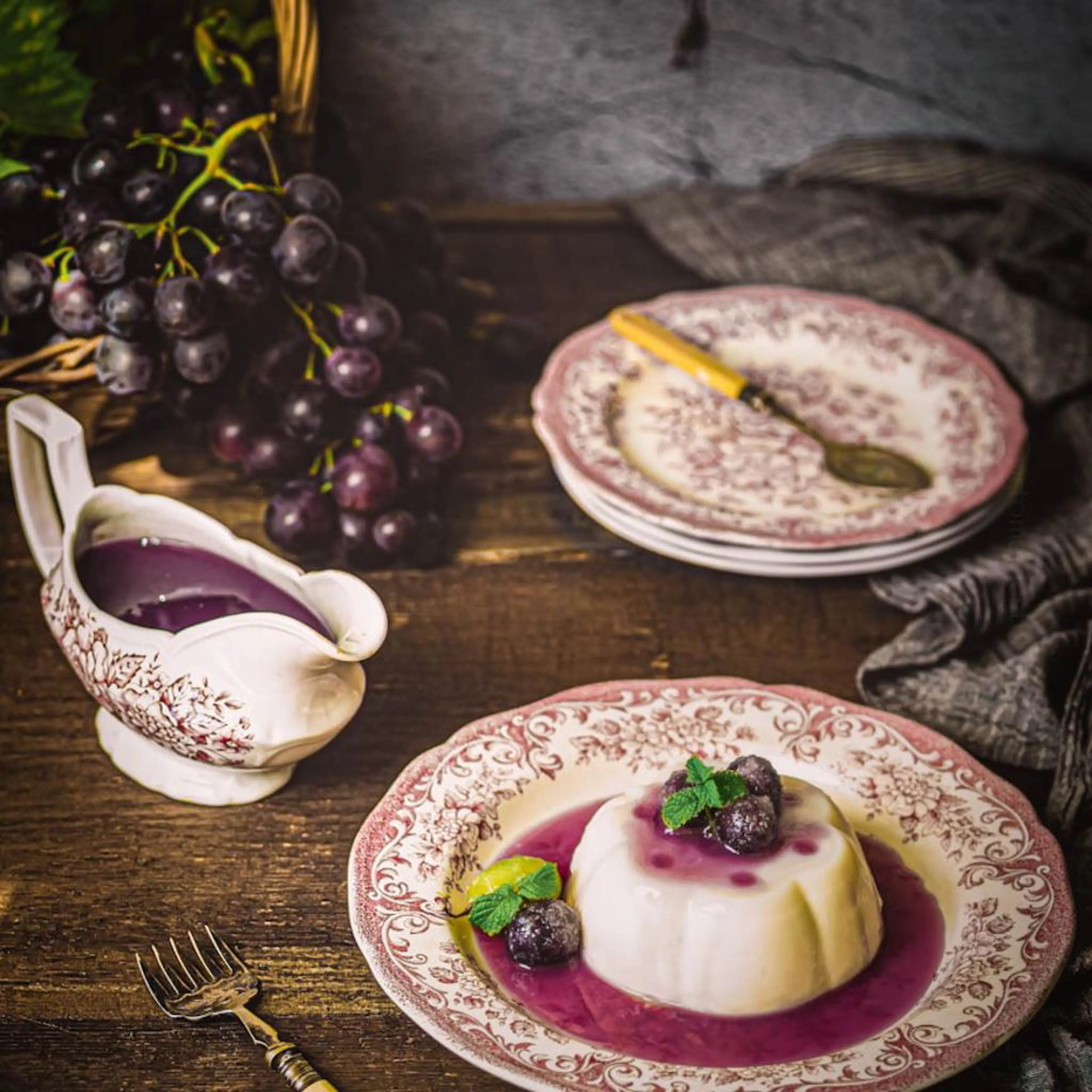 Black grape panna cotta
