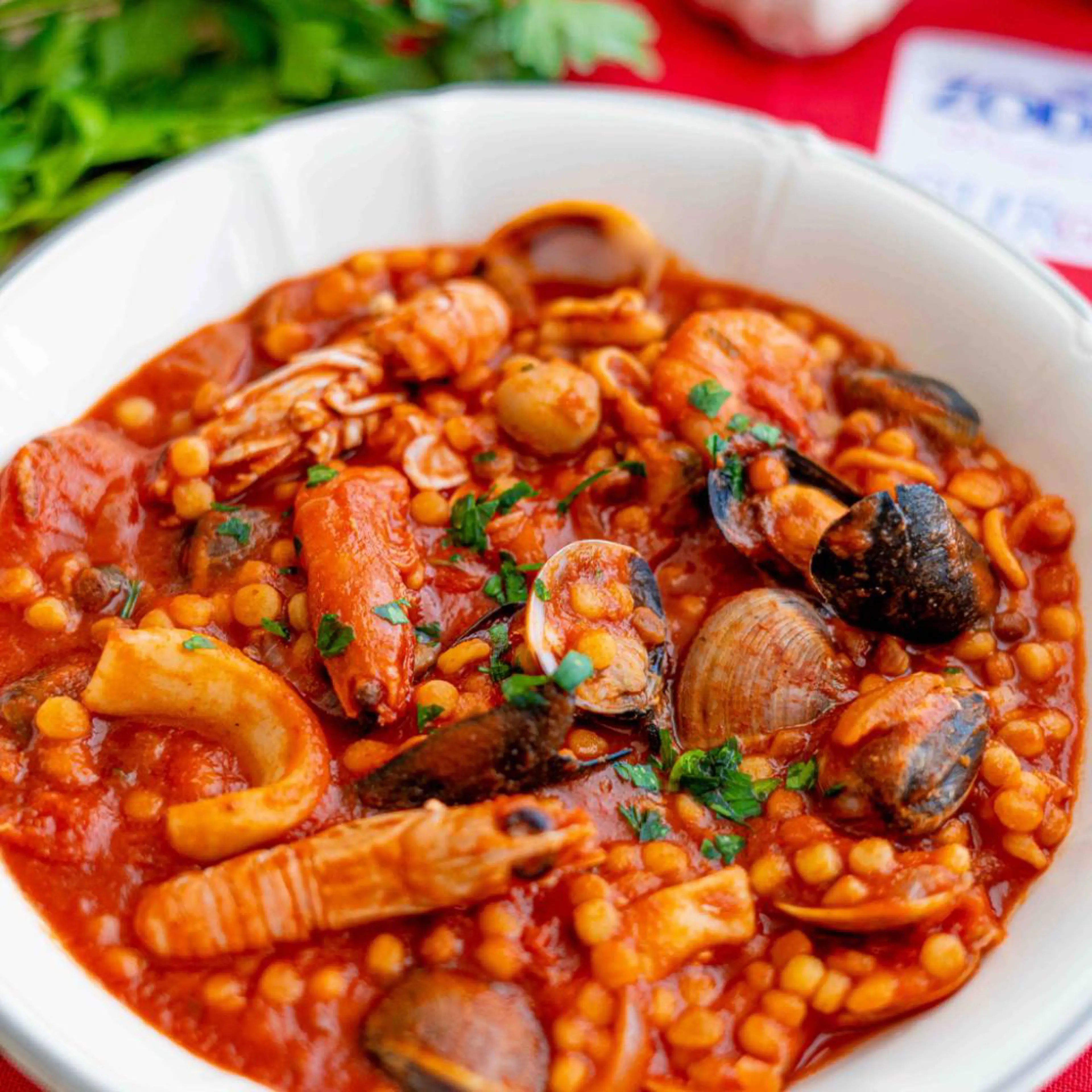Fregola con mariscos