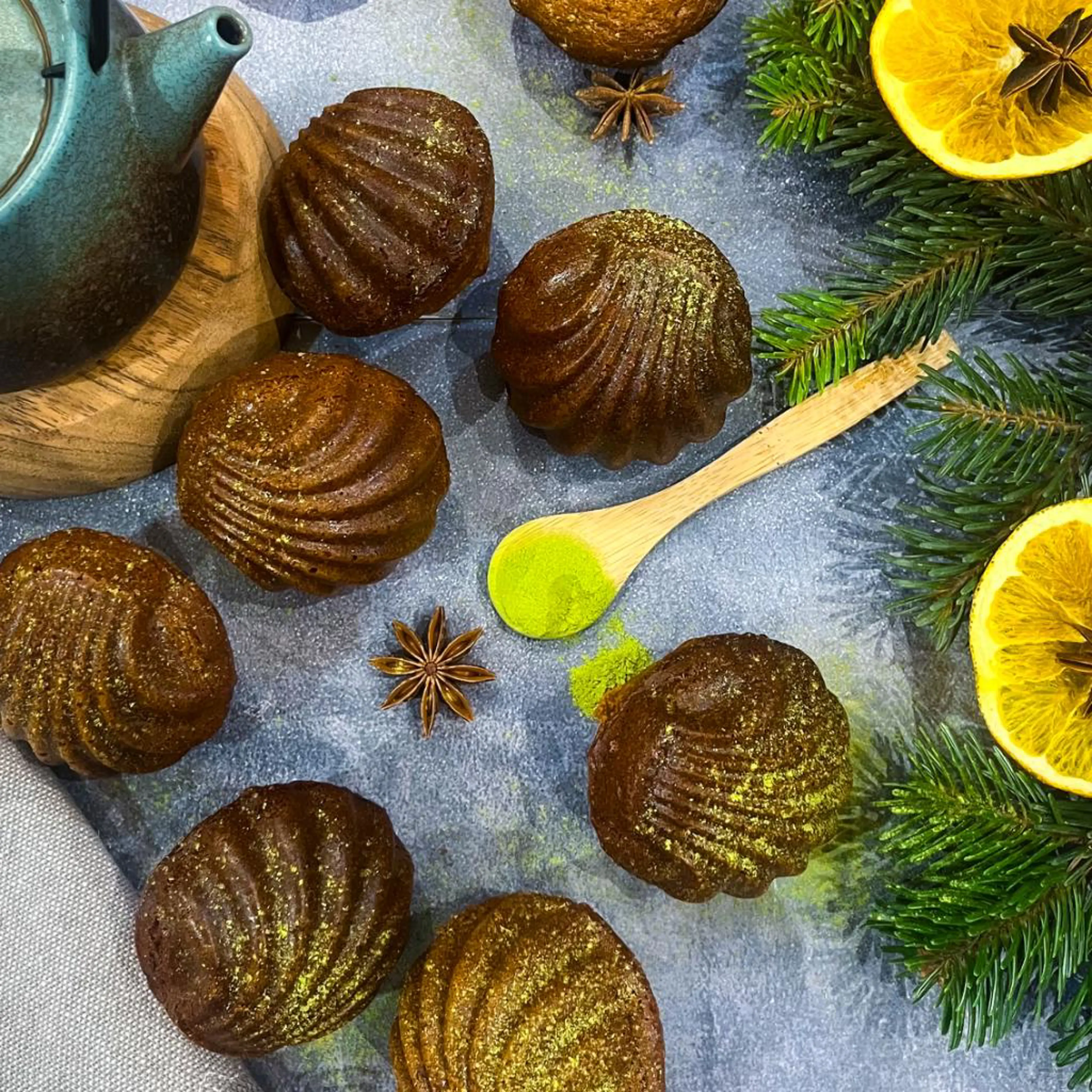 Matcha tea madeleines