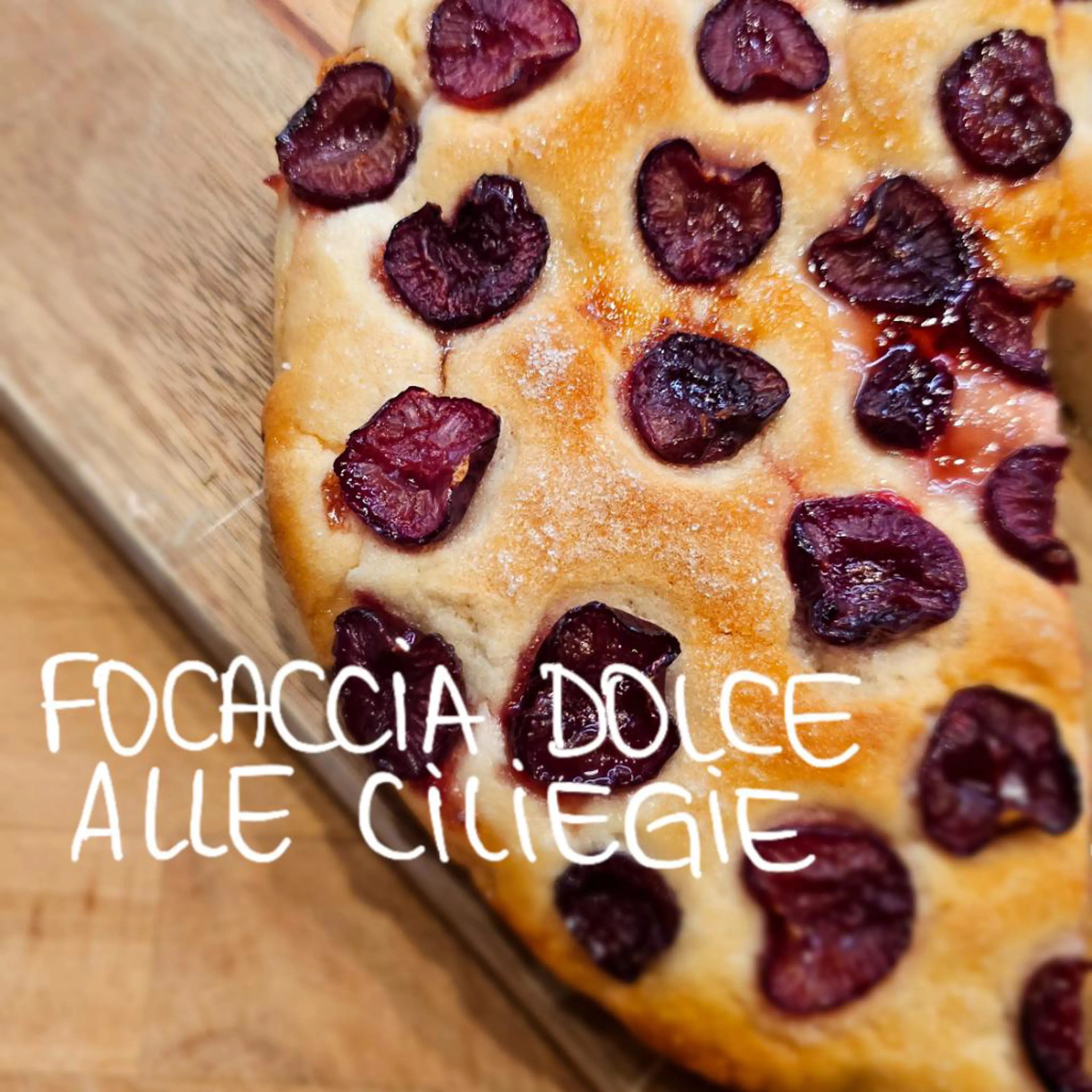 Gluten-free and dairy-free focaccia with cherries