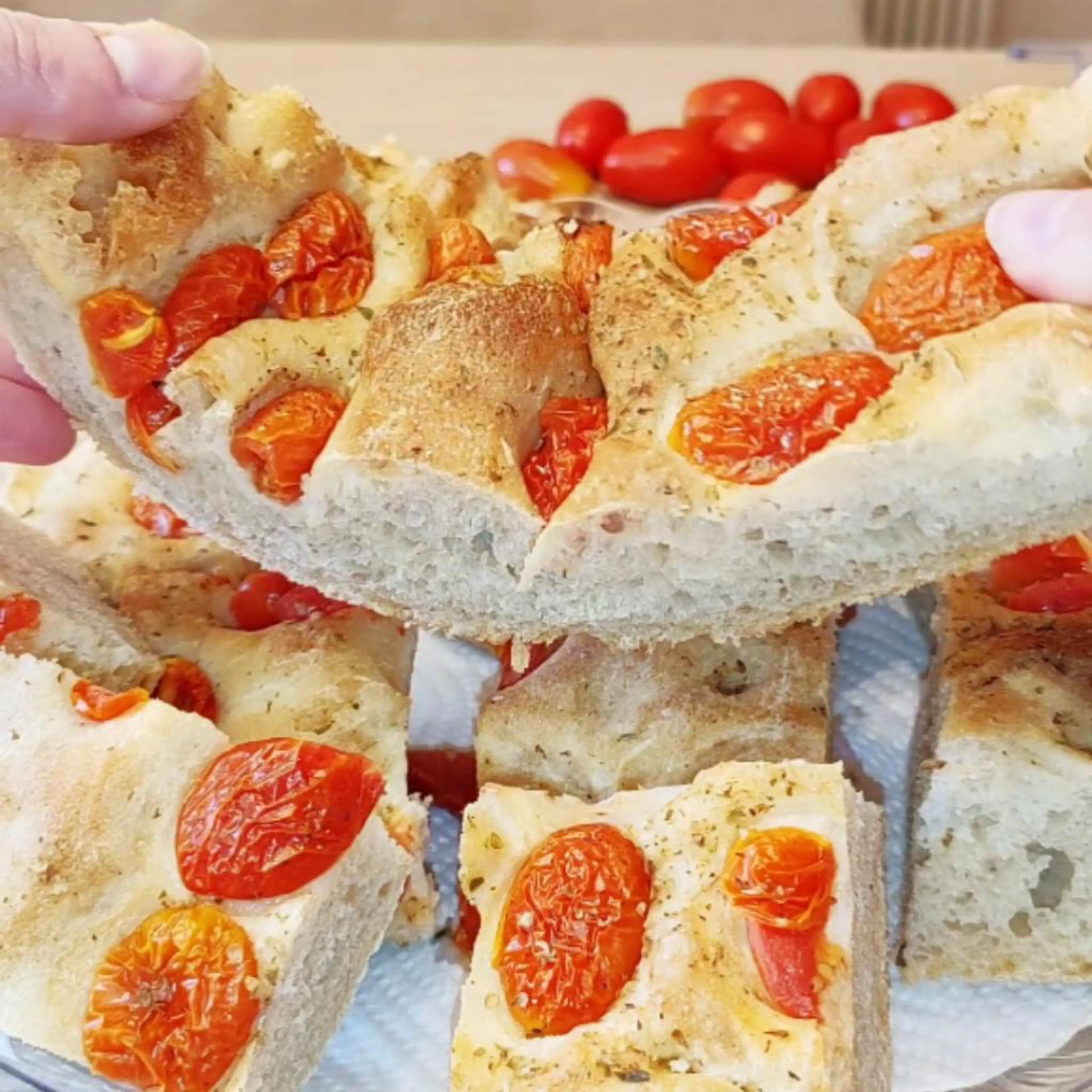 Cherry tomato focaccia