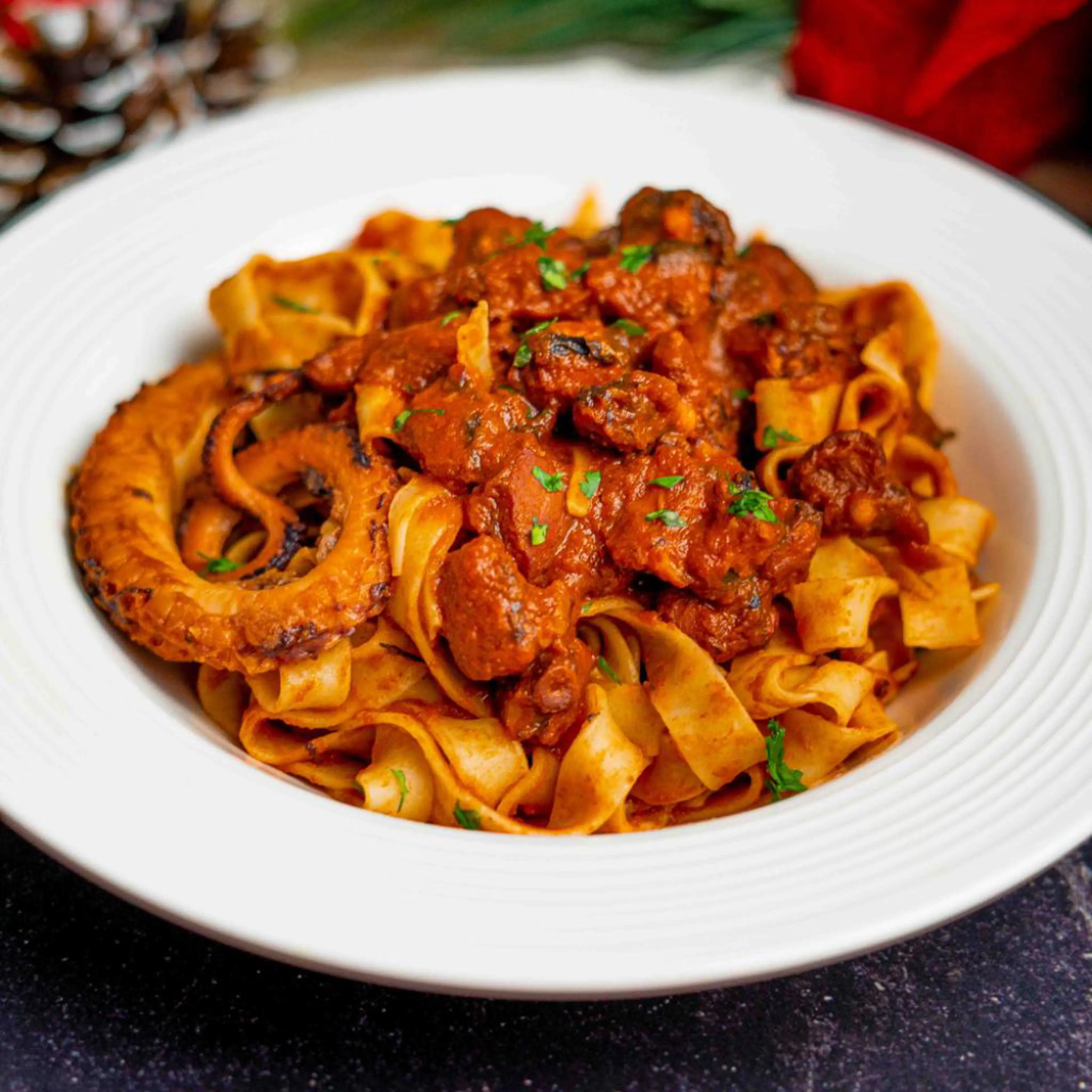 Tagliatelle with octopus ragù