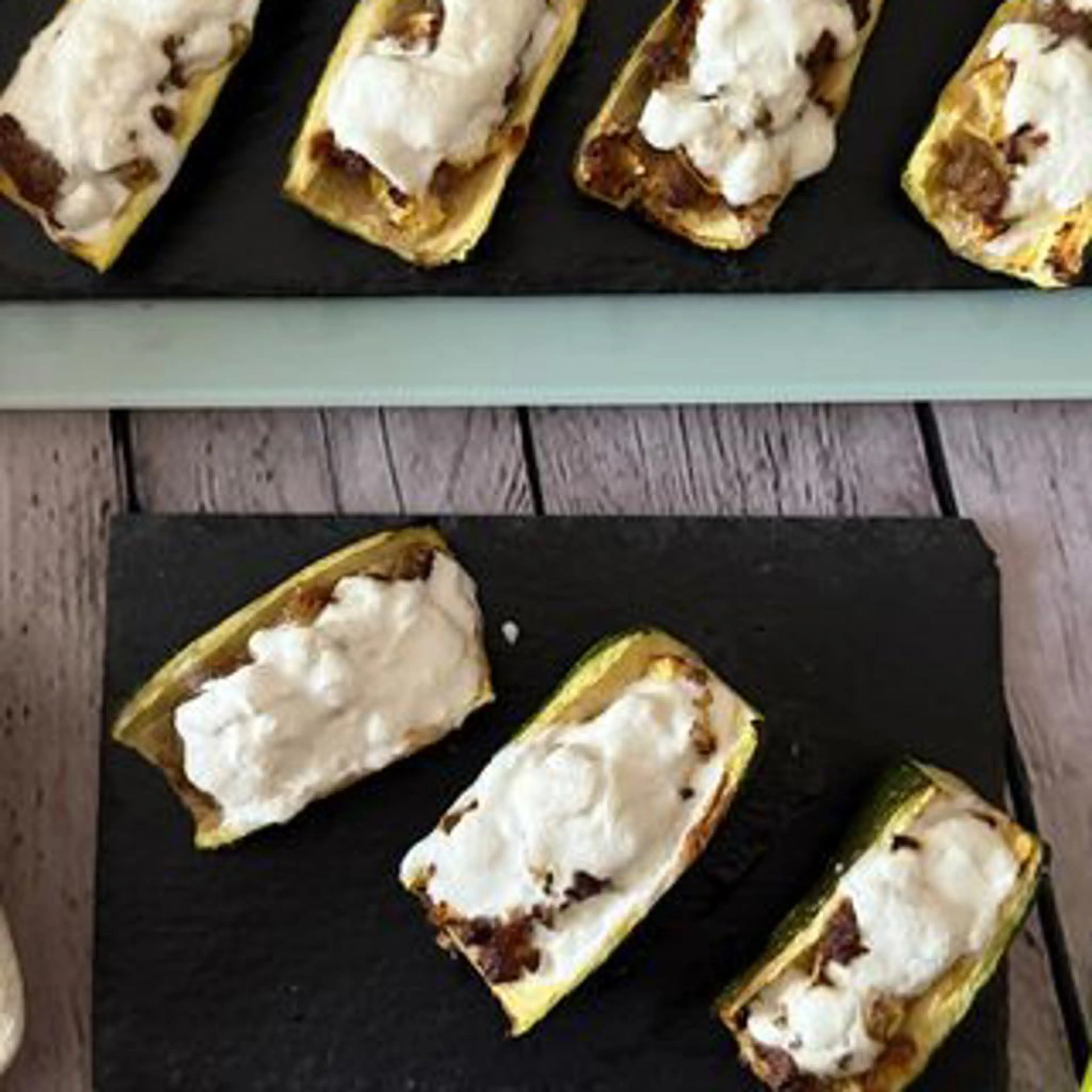 Air fryer zucchini boats