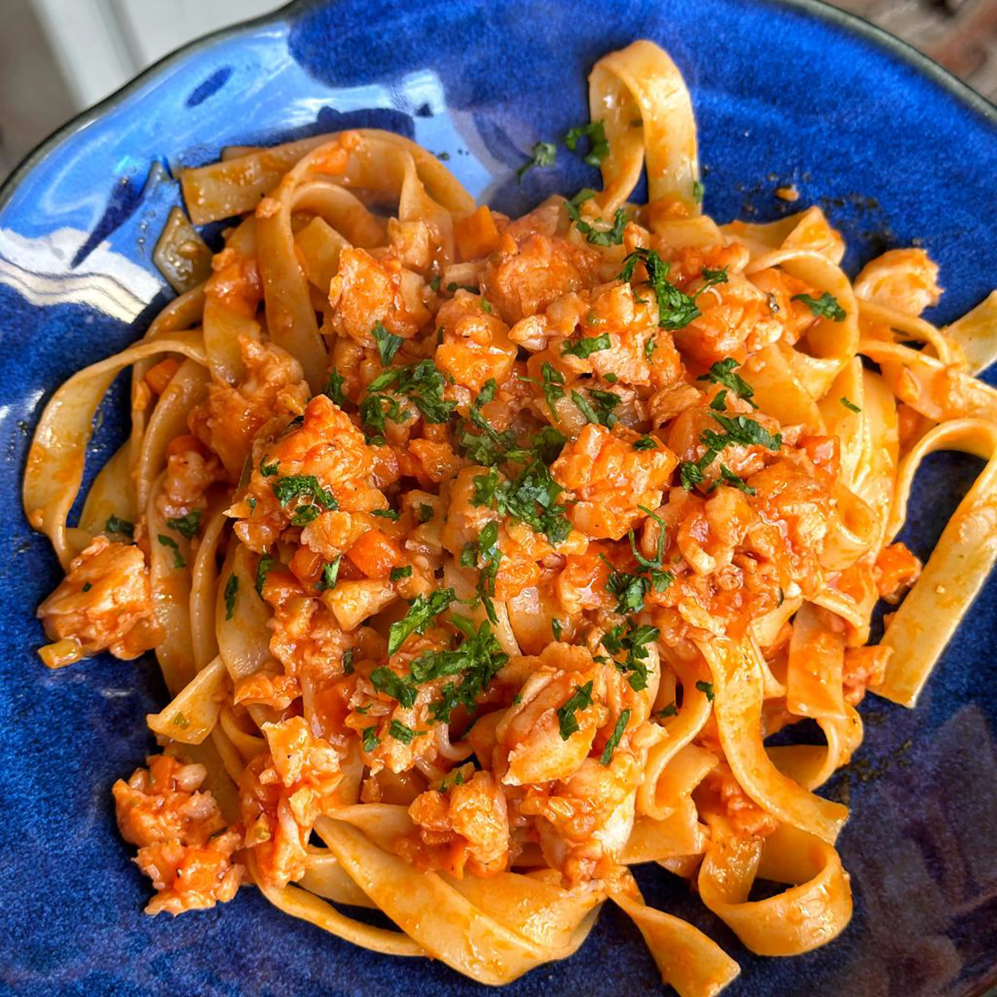 Tagliatelle with cod ragù