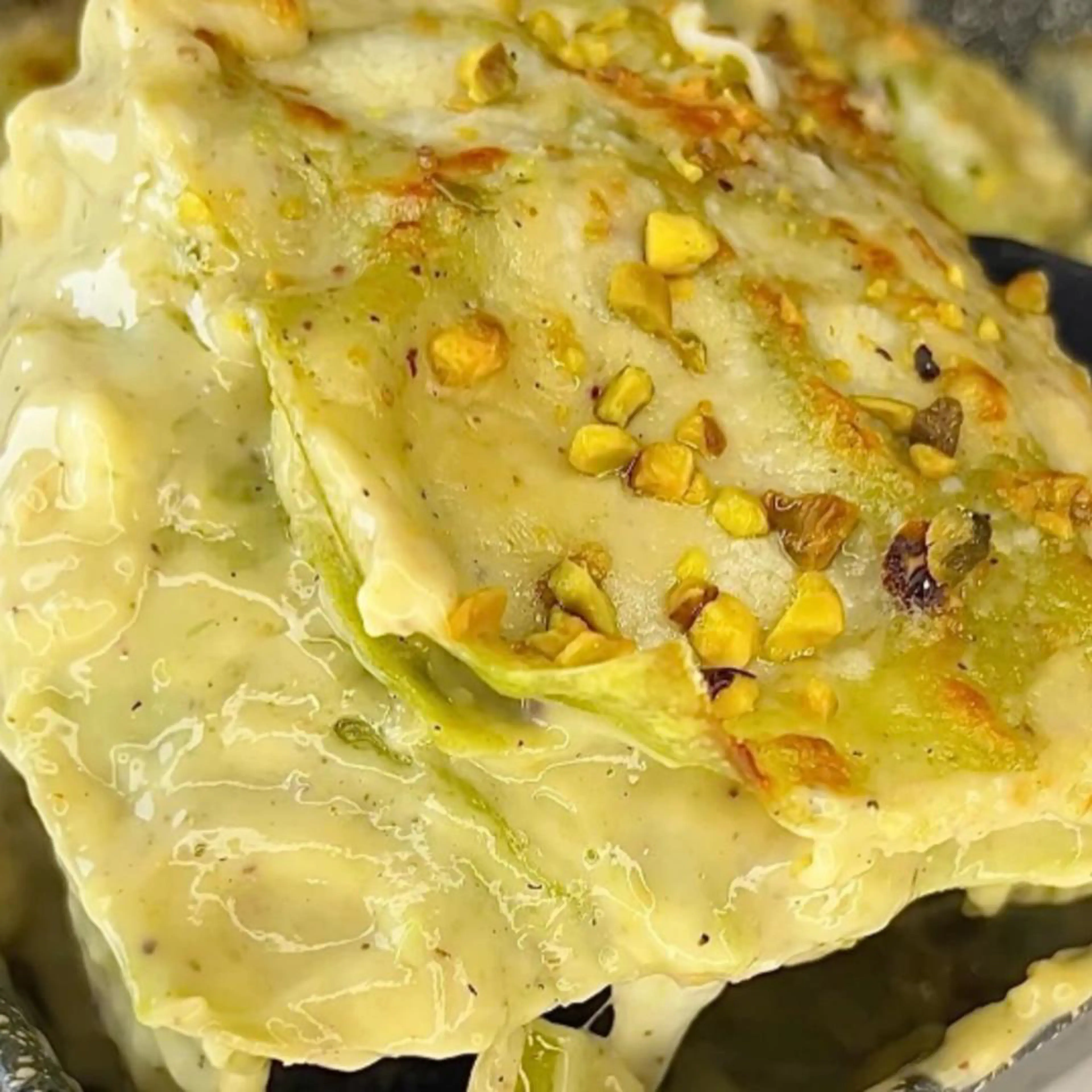 Lasagne mortadella e pistacchio in friggitrice ad aria