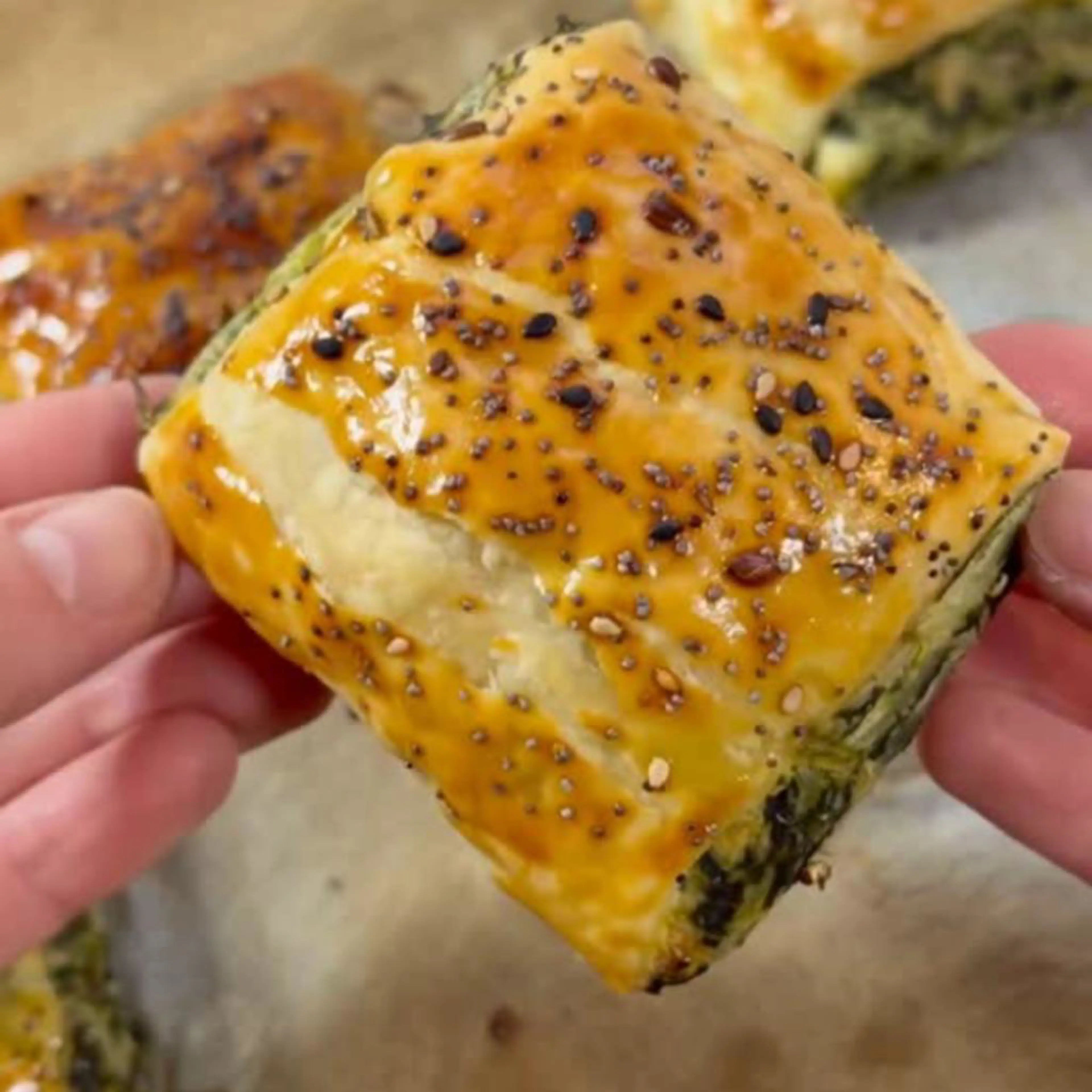 Puff Pastry Pockets with Ricotta and Spinach