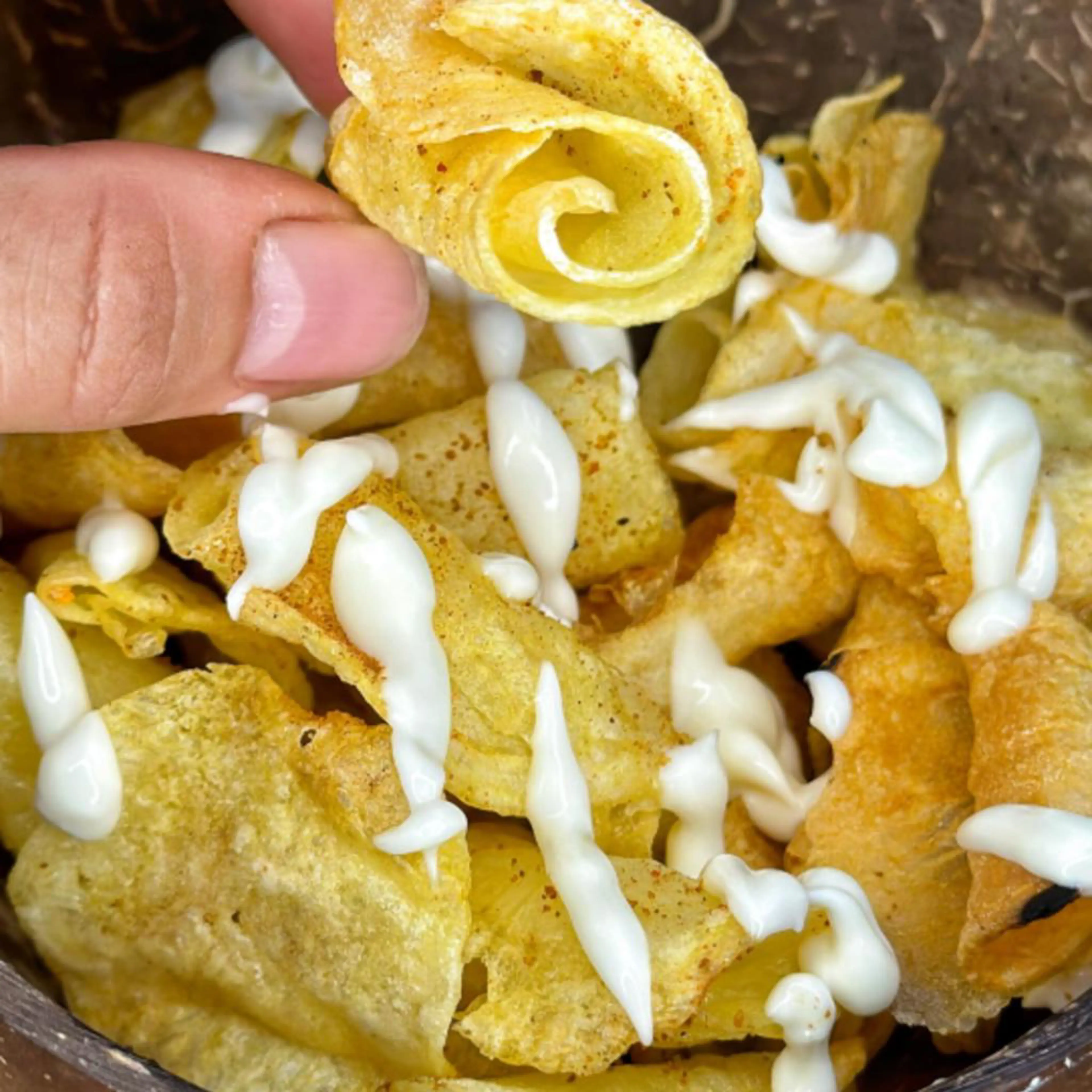 Super crispy baked potato chips