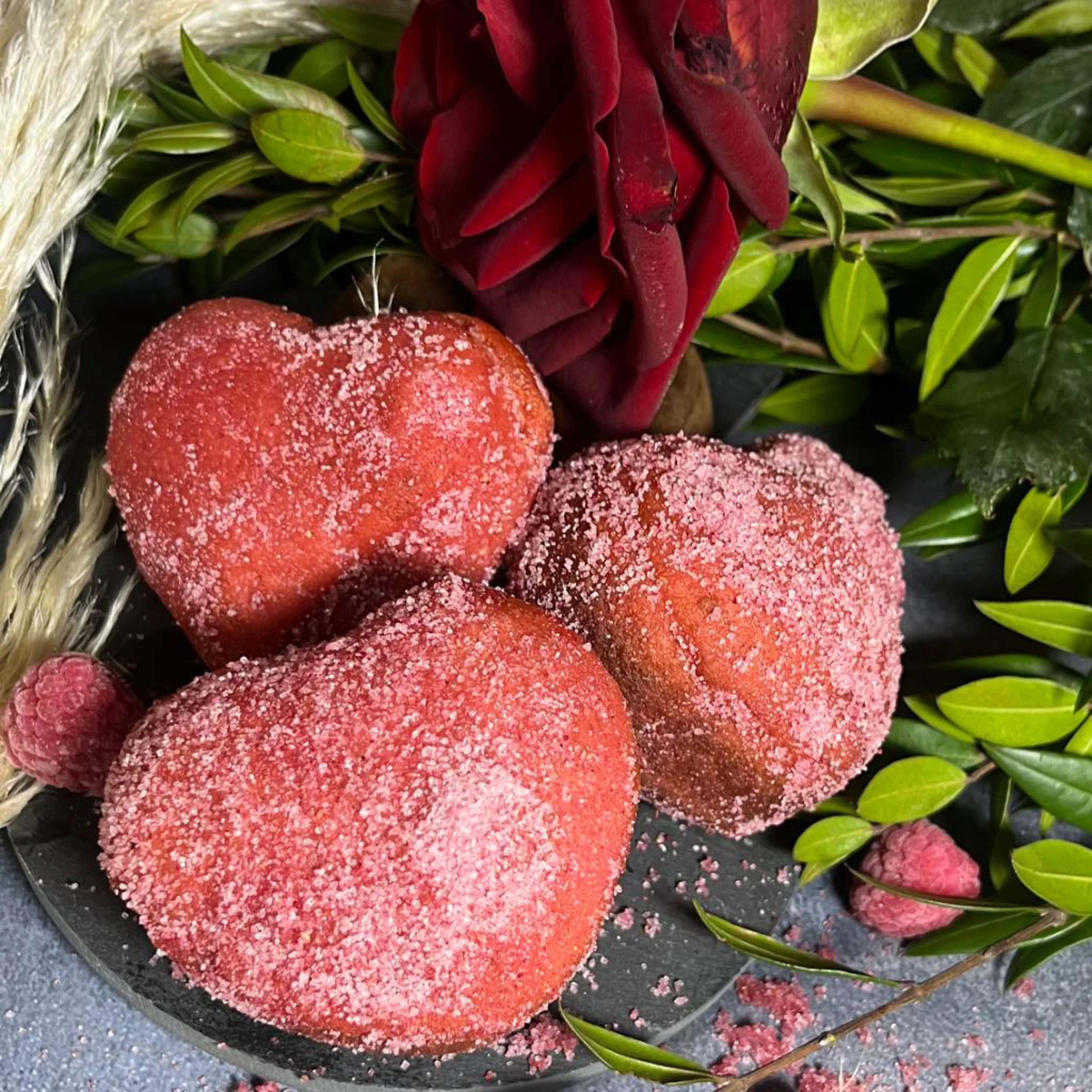 Raspberry brioche heart