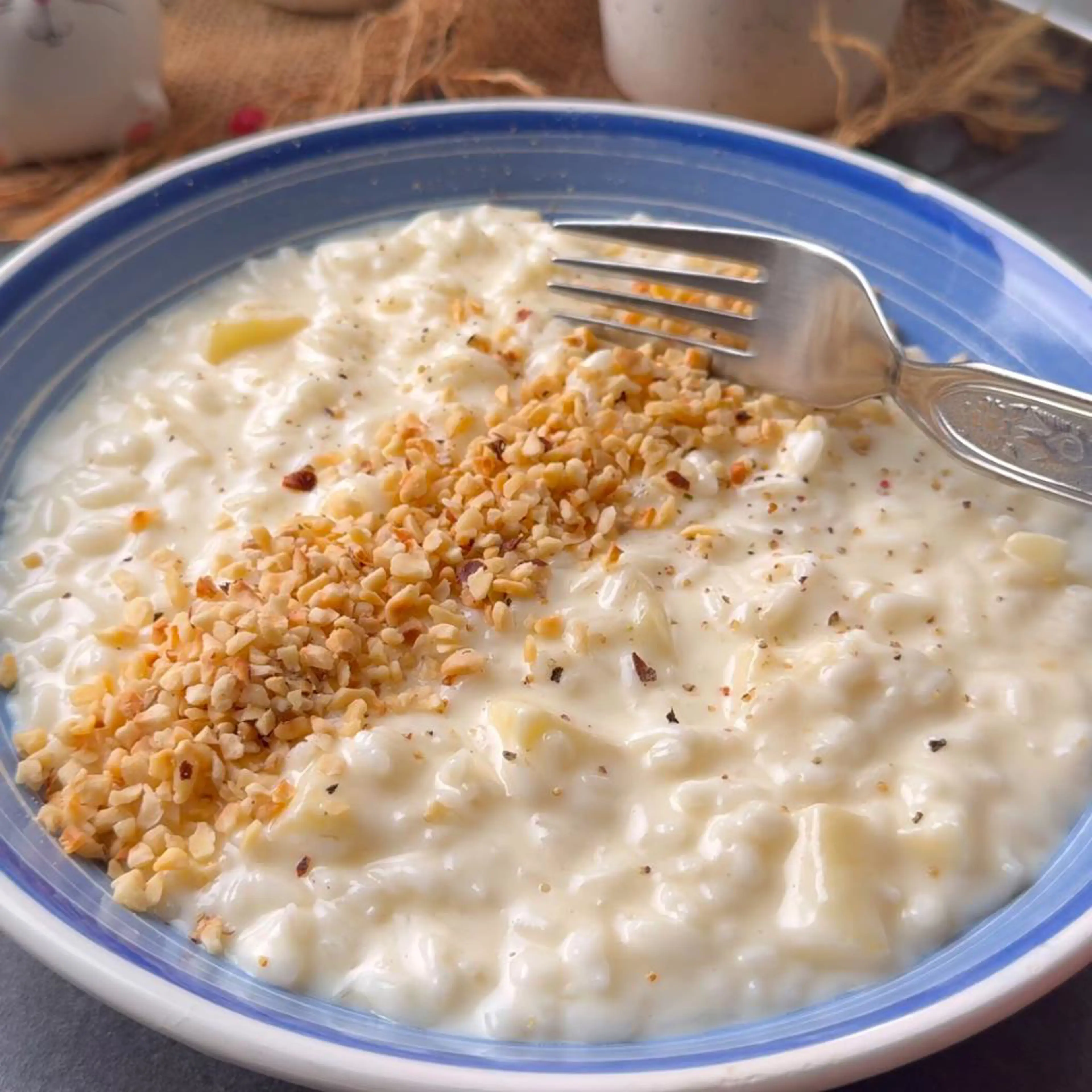 Risoto delicado com pera e mascarpone