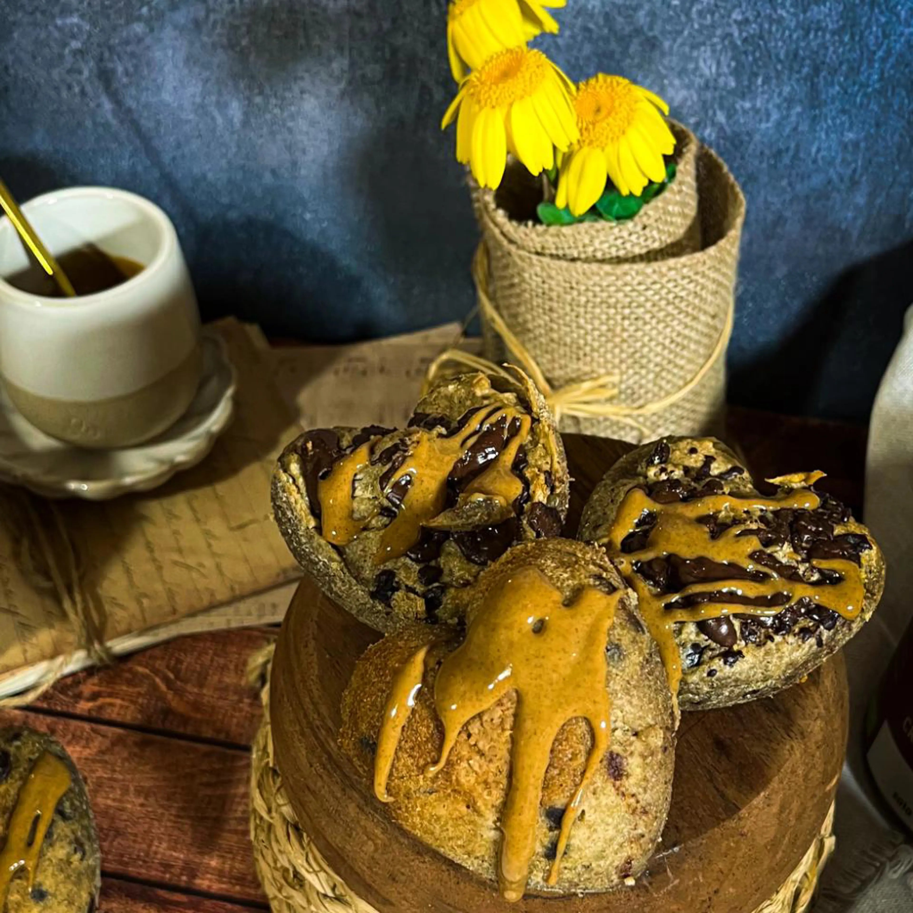 Oat and banana heart-shaped cookies