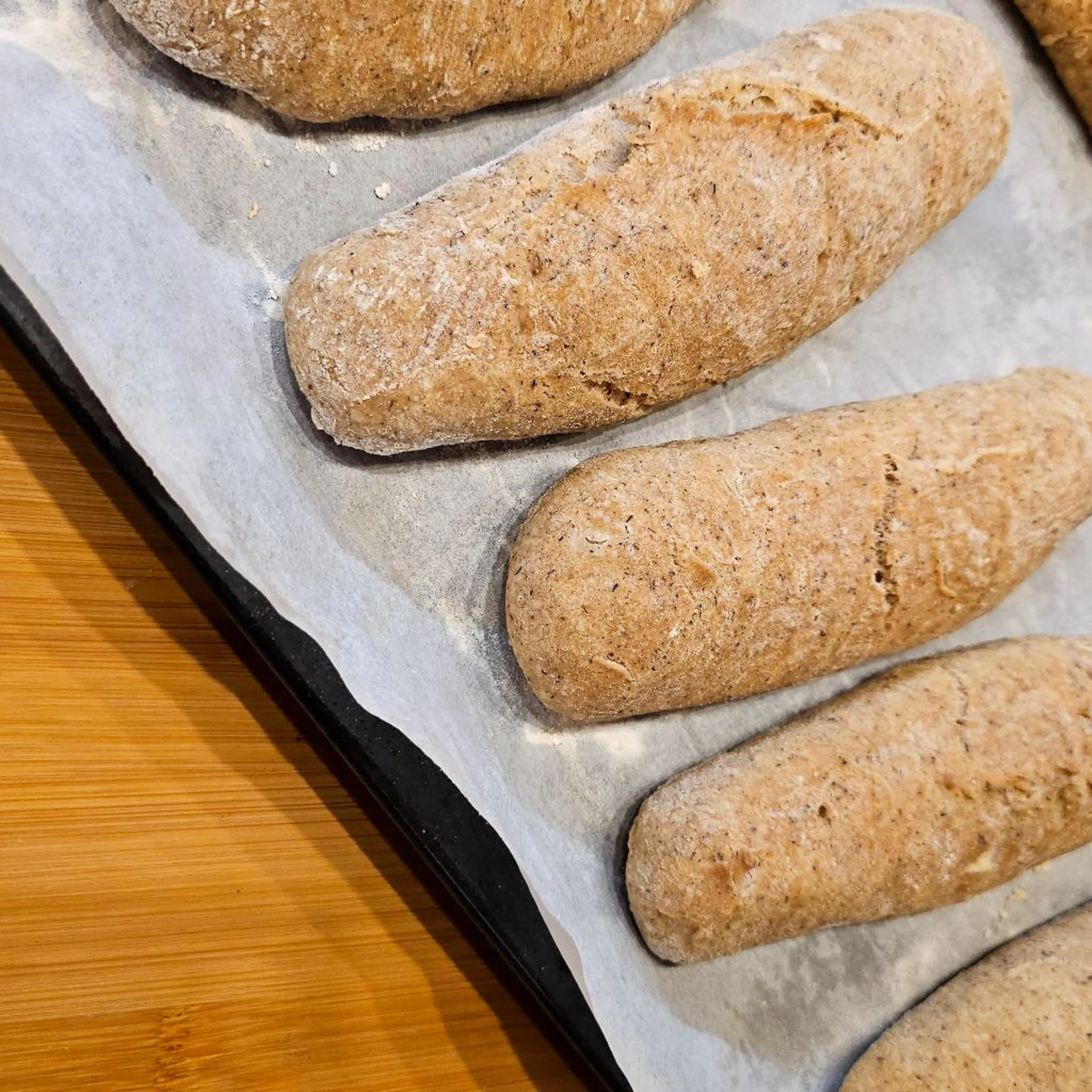 No-pan baguette without gluten