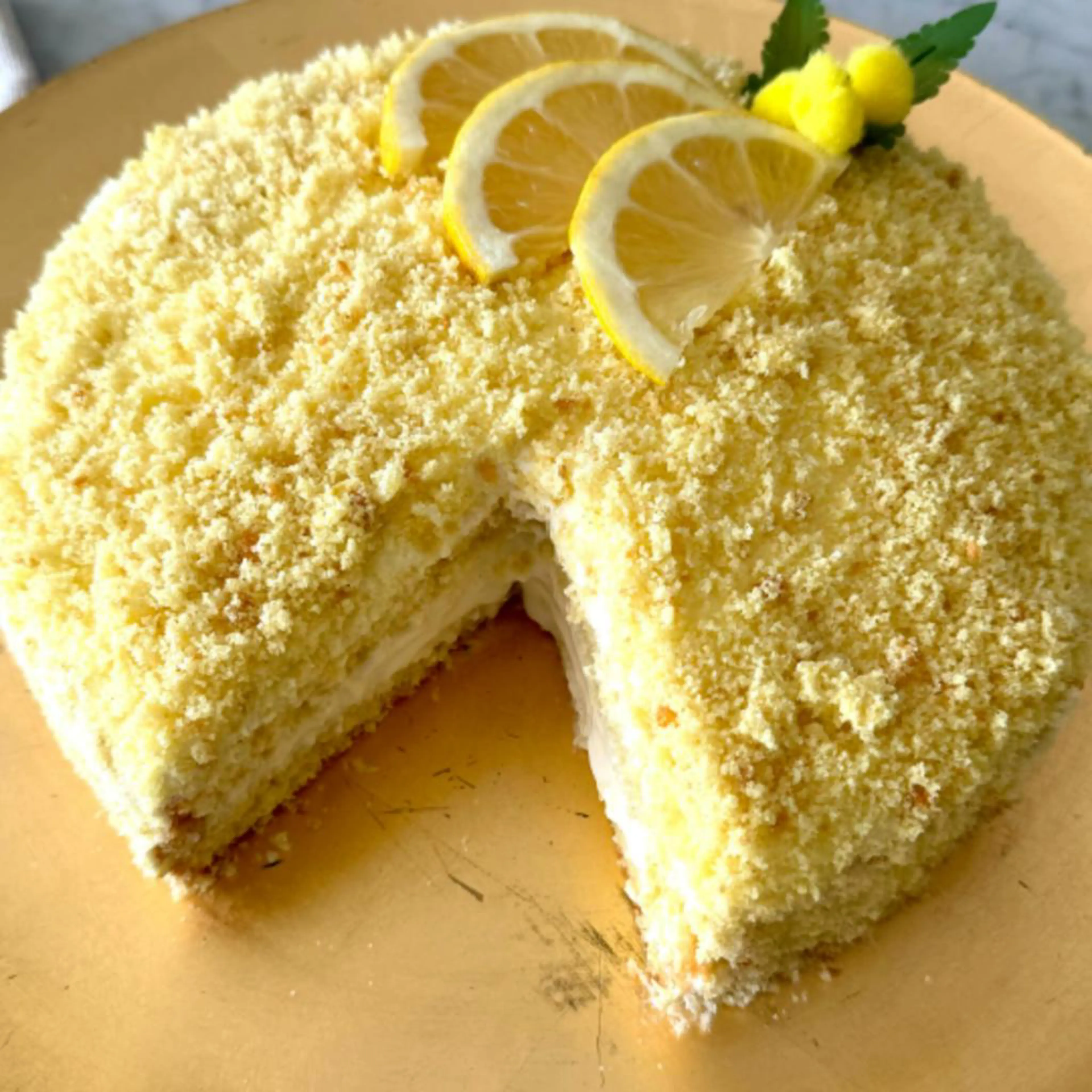 Torta mimosa al limone