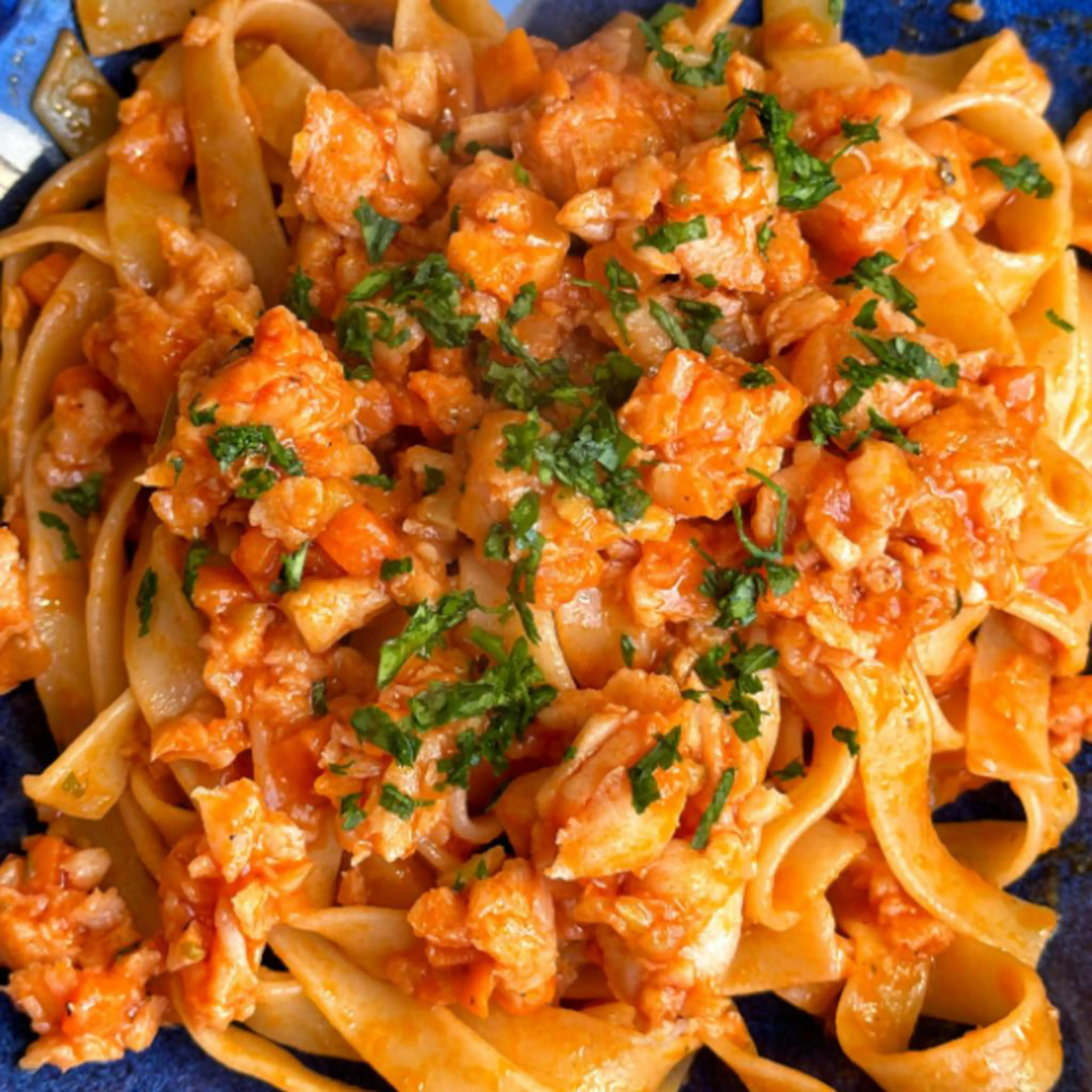 Tagliatelle with cod ragù