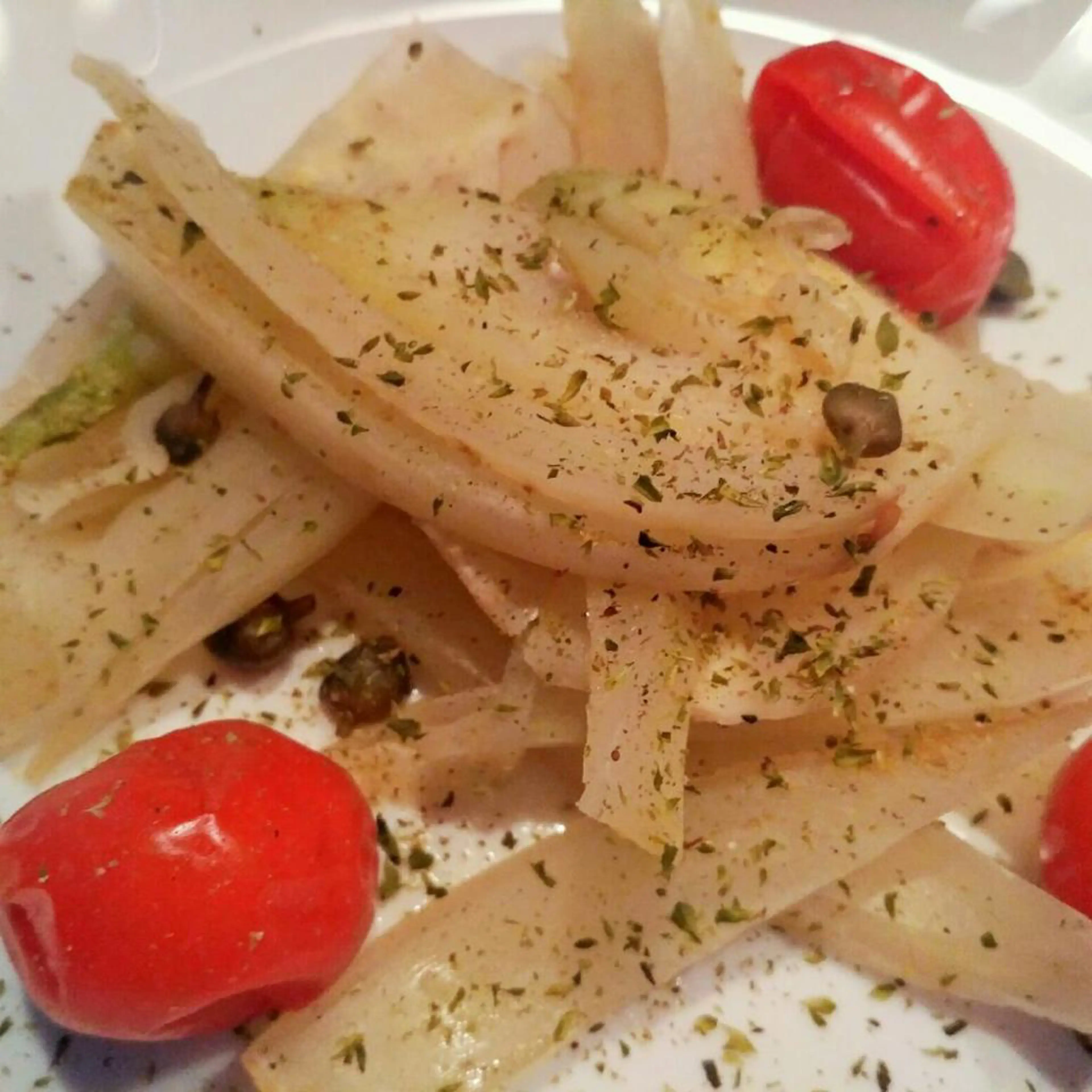 Fennel with tomato in a pan