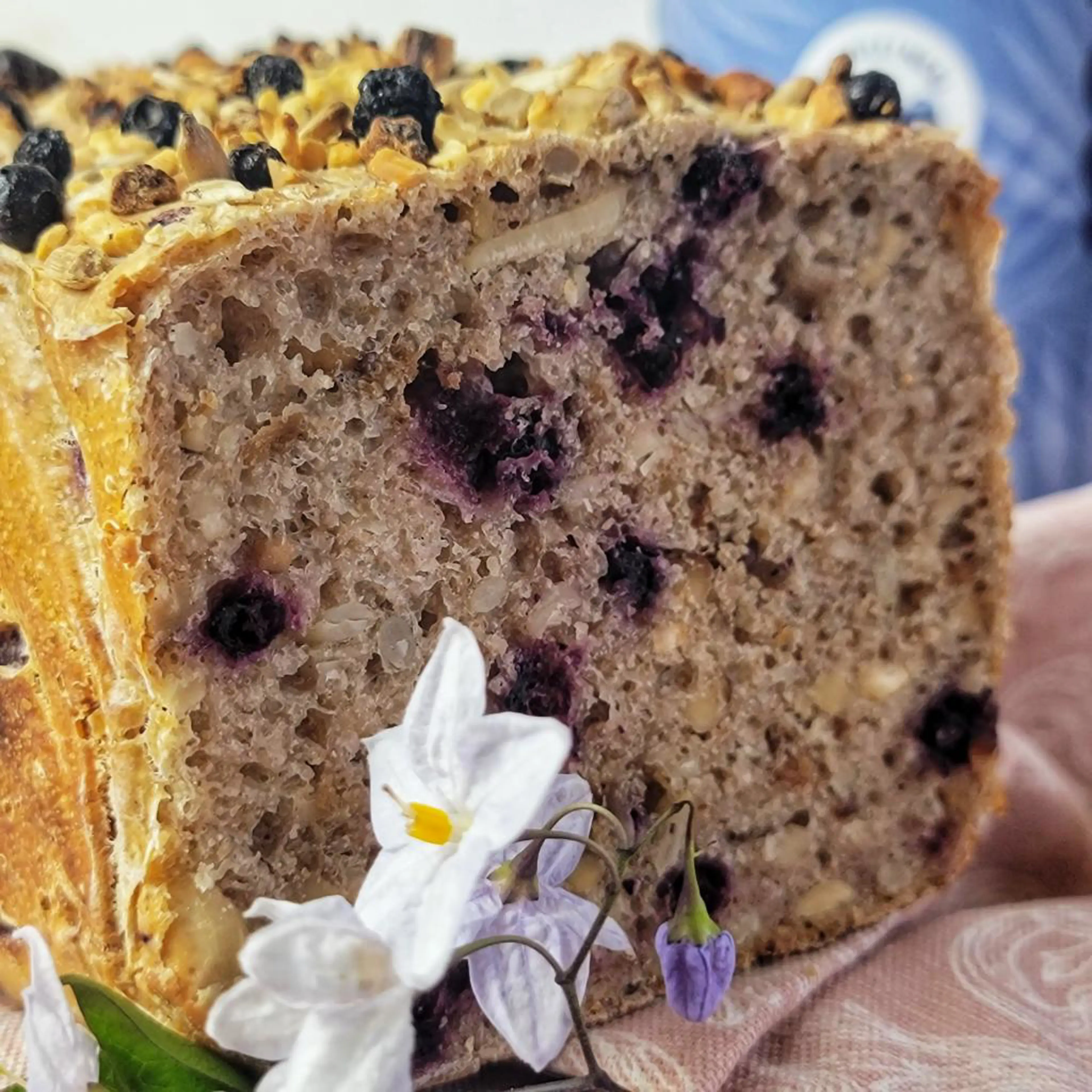 Homemade bread with Paleo Blueberry muesli