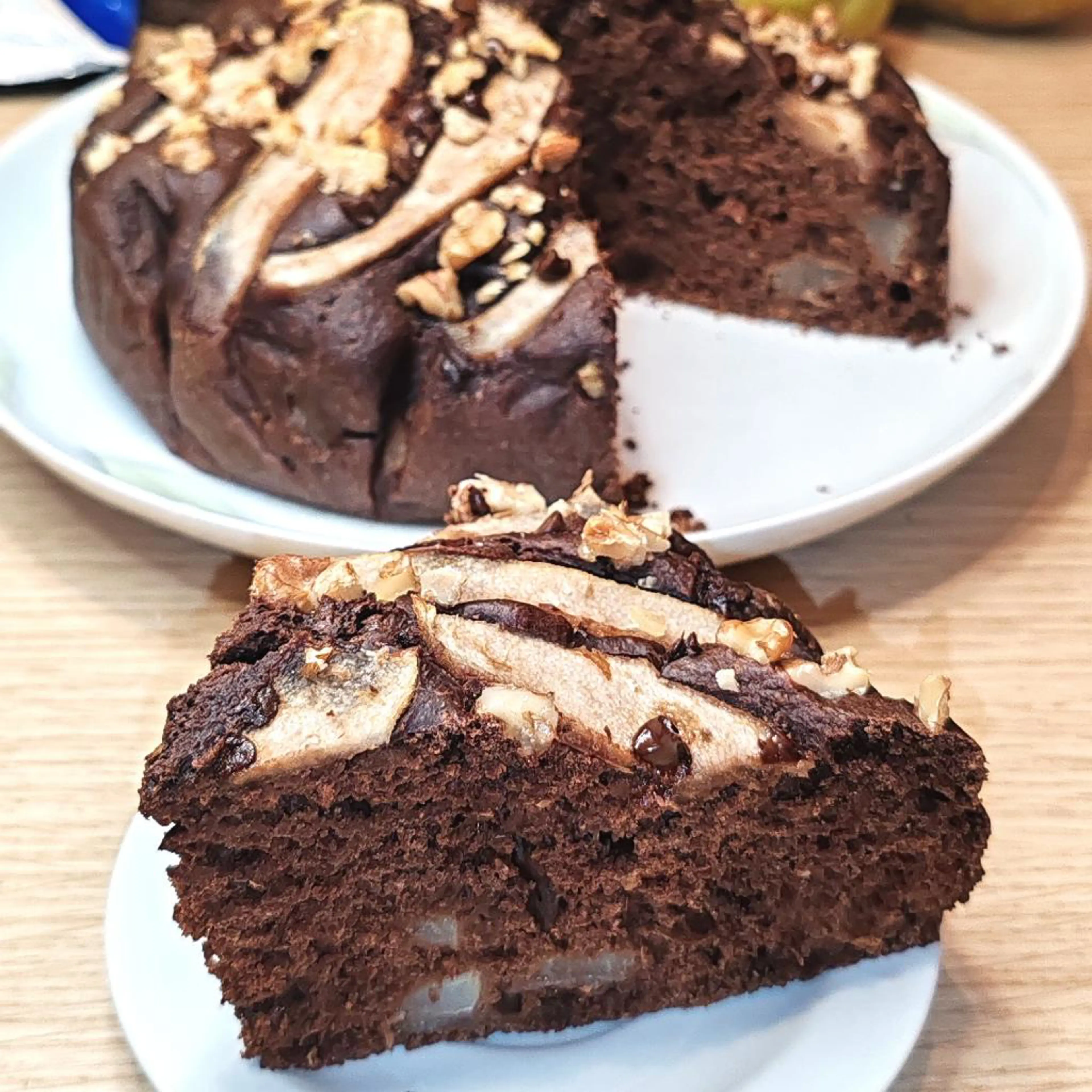 Pear and chocolate cake