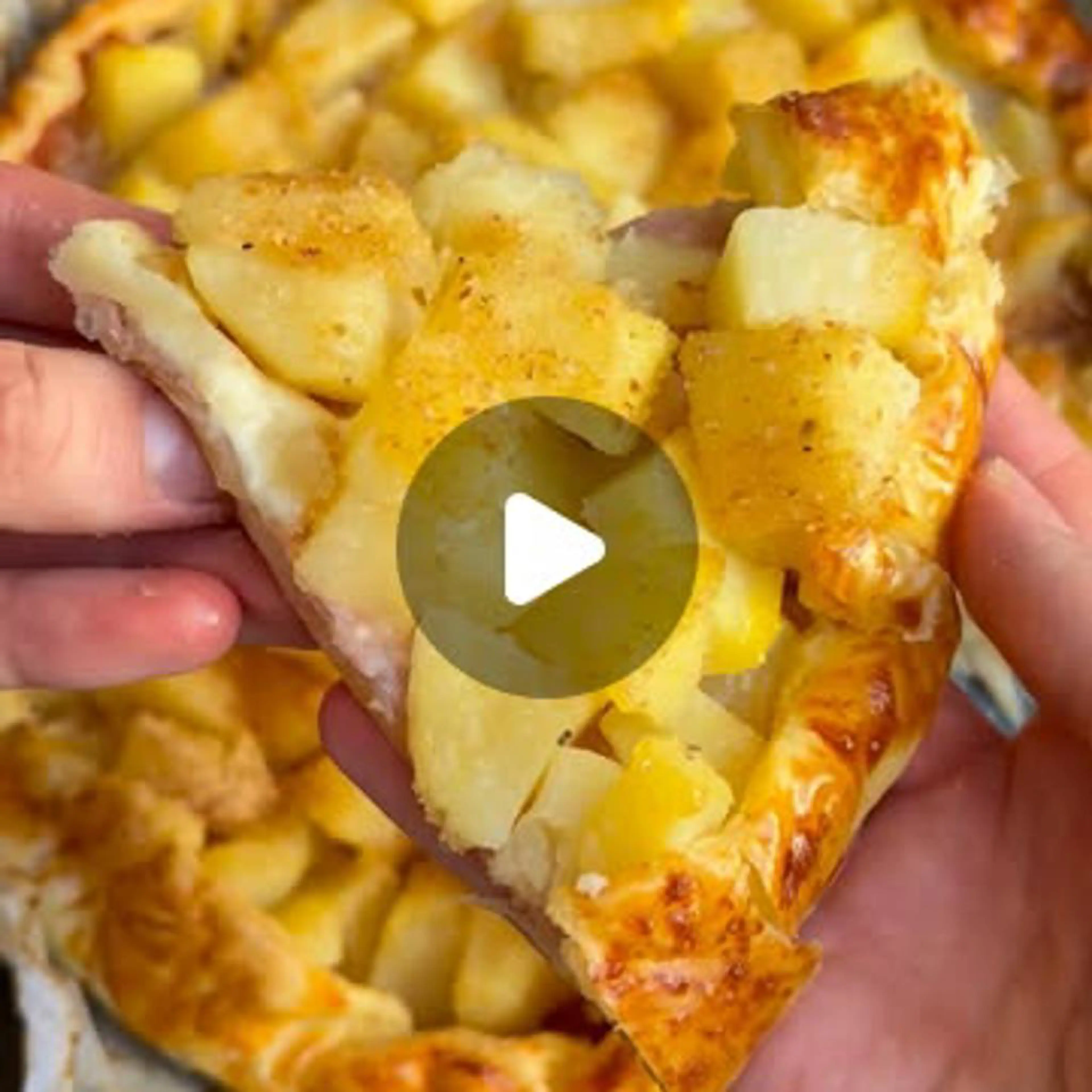 Savory pie with cooked ham and potatoes