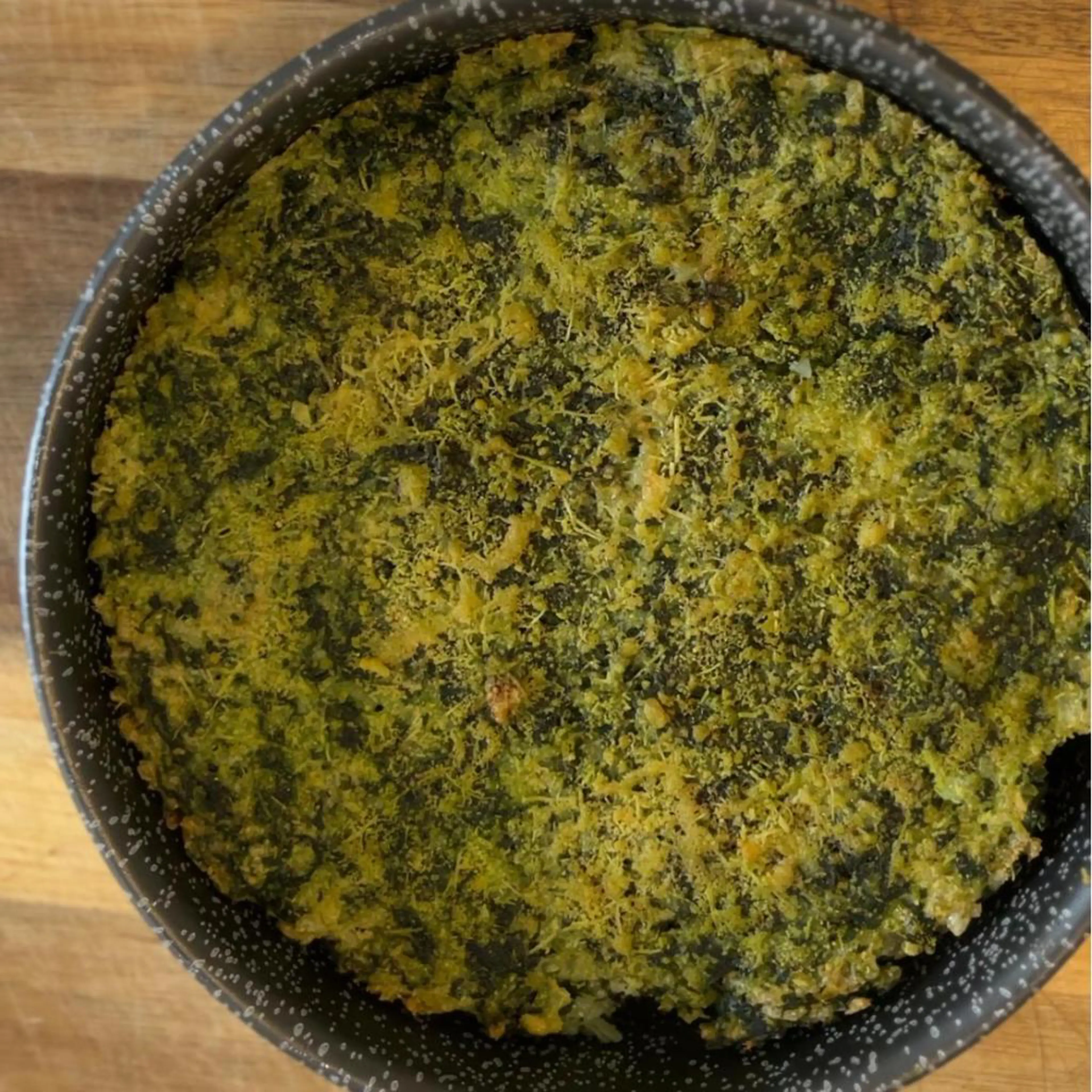Tortino di riso, spinaci e formaggio