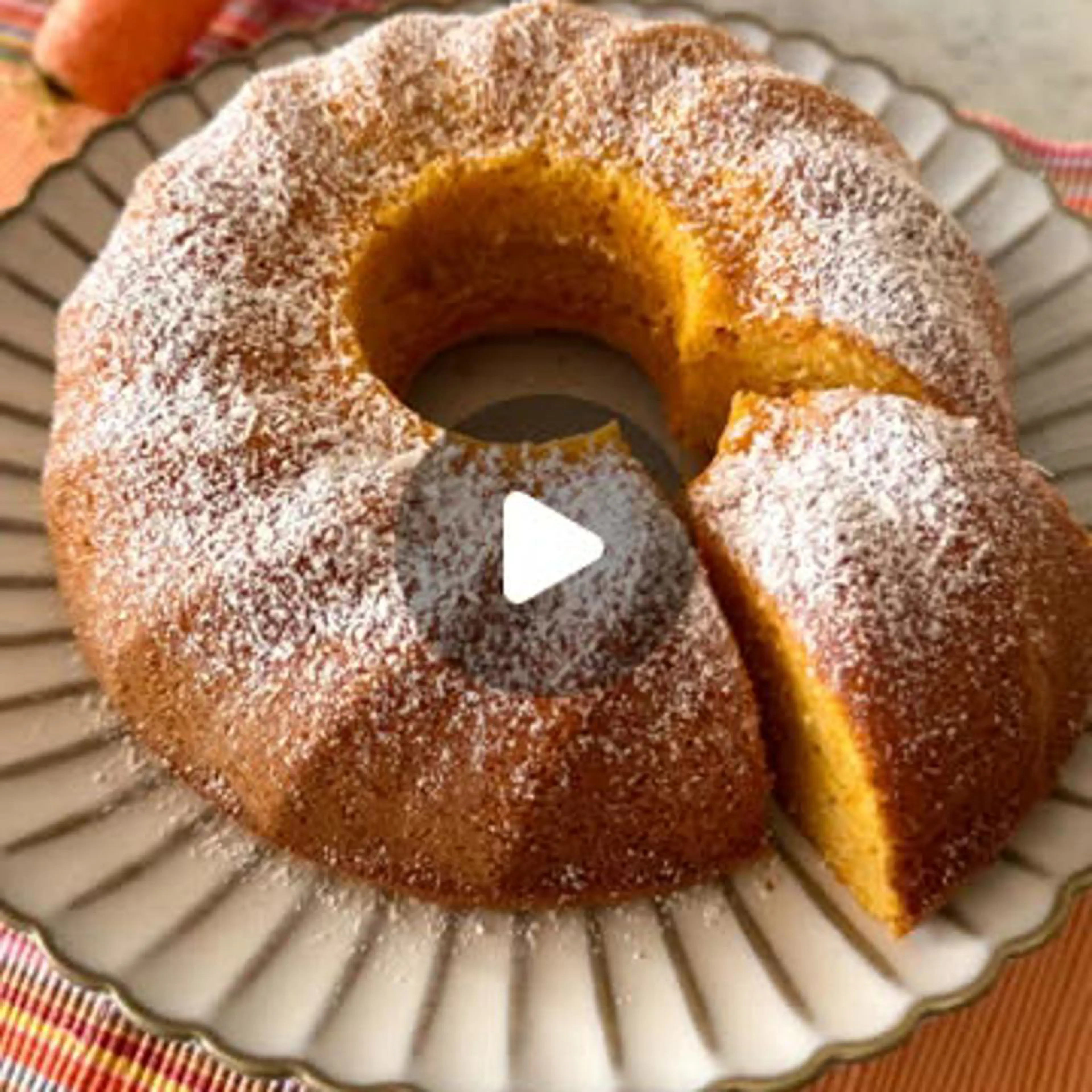 Soft carrot and coconut ring cake
