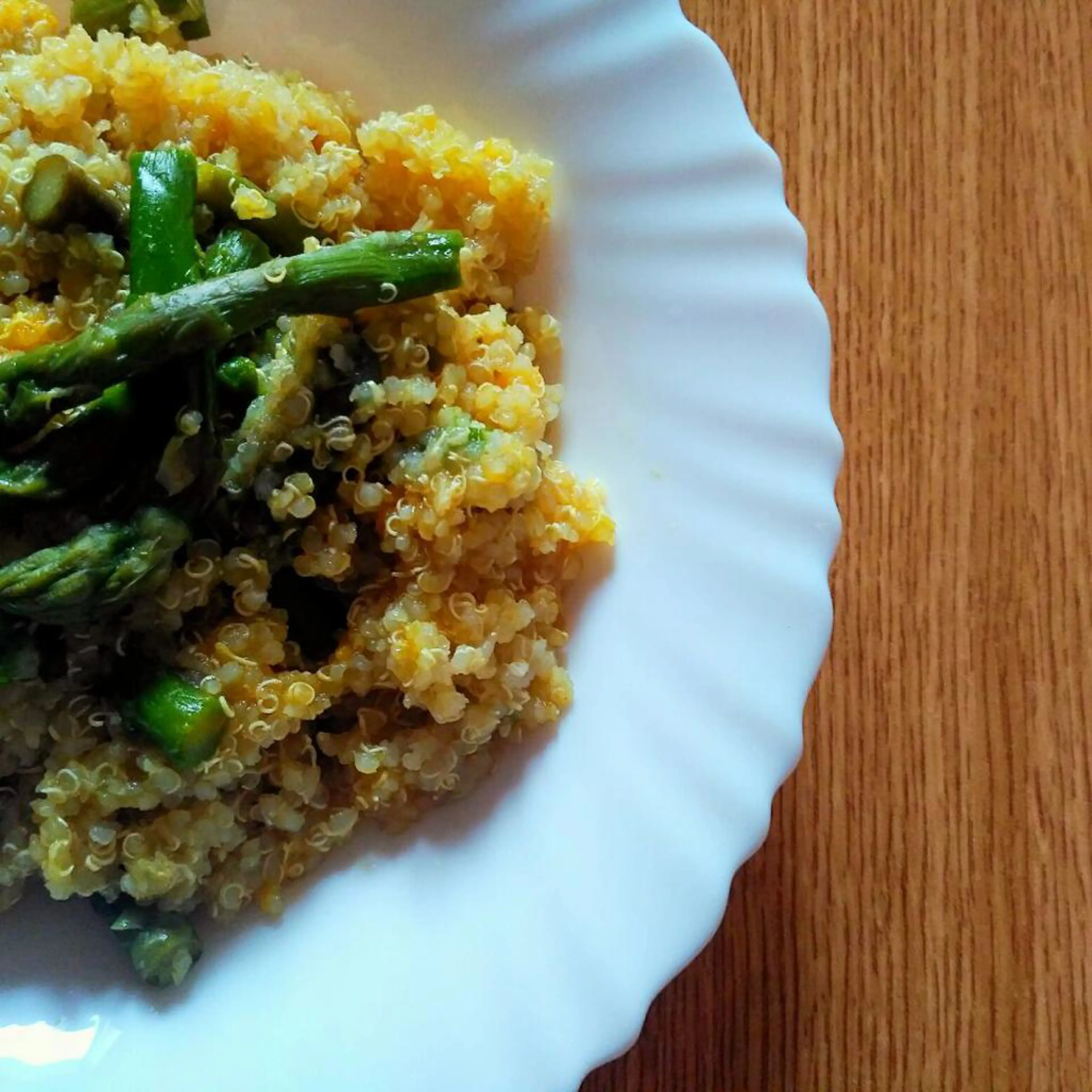 Whole Grain Quinoa with Asparagus, Turmeric, and Ginger