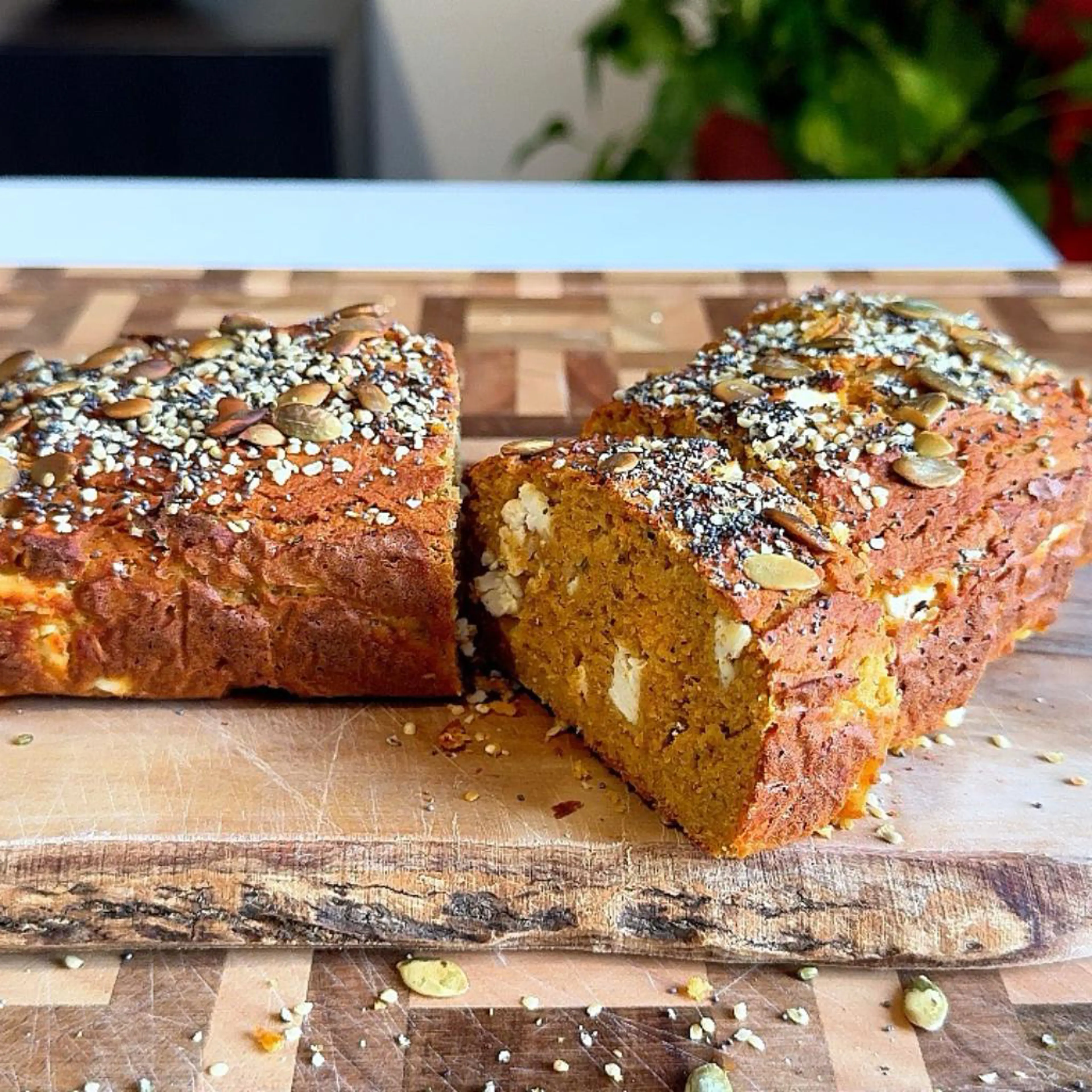 Savory pumpkin and light feta loaf